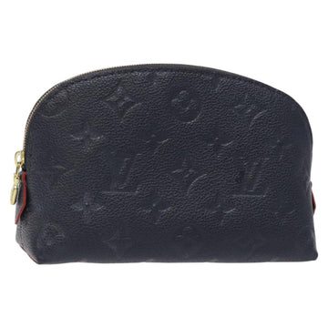 LOUIS VUITTON Empreinte Pochette Cosmetic PM Pouch Navy M69413 LV Auth 126078