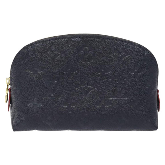 LOUIS VUITTON Empreinte Pochette Cosmetic PM Pouch Navy M69413 LV Auth 126078