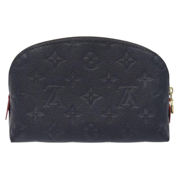 LOUIS VUITTON Empreinte Pochette Cosmetic PM Pouch Navy M69413 LV Auth 126078