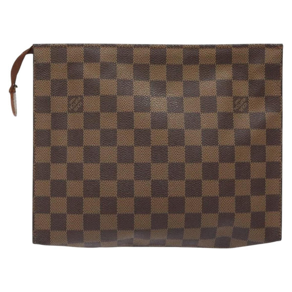 LOUIS VUITTON Damier Ebene Poche Toilette 26 Pouch N47543 LV Auth 126085