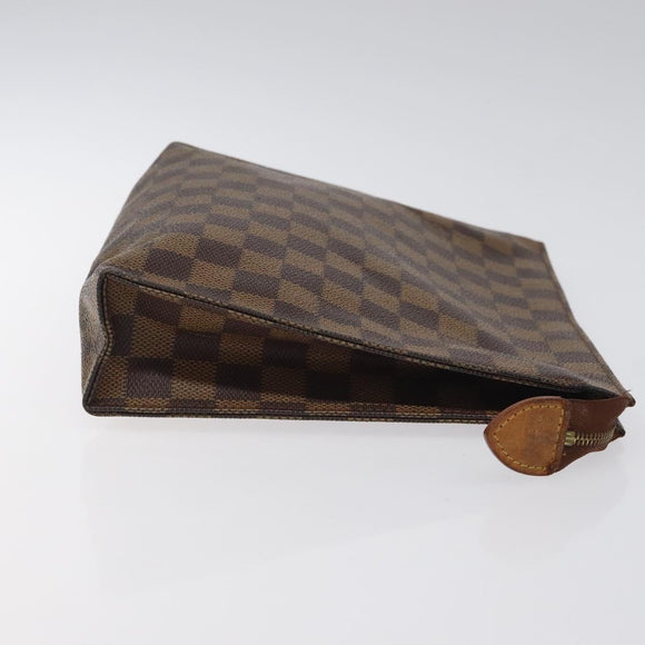 LOUIS VUITTON Damier Ebene Poche Toilette 26 Pouch N47543 LV Auth 126085
