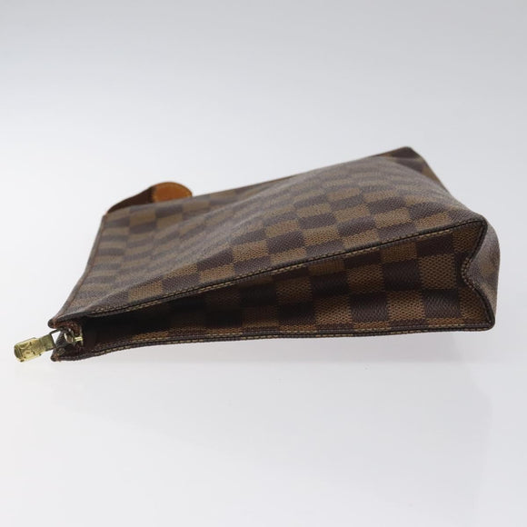 LOUIS VUITTON Damier Ebene Poche Toilette 26 Pouch N47543 LV Auth 126085