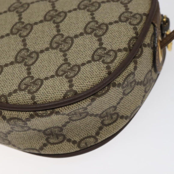 GUCCI GG Supreme Web Sherry Line Shoulder Bag PVC Beige 007 754 6112 Auth 126091