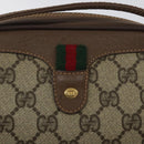 GUCCI GG Supreme Web Sherry Line Shoulder Bag PVC Beige 007 754 6112 Auth 126091-18