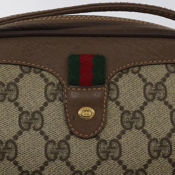 GUCCI GG Supreme Web Sherry Line Shoulder Bag PVC Beige 007 754 6112 Auth 126091