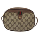 GUCCI GG Supreme Web Sherry Line Shoulder Bag PVC Beige 007 754 6112 Auth 126091-13