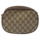 GUCCI GG Supreme Web Sherry Line Shoulder Bag PVC Beige 007 754 6112 Auth 126091-2