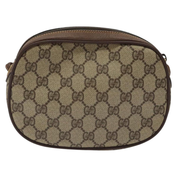 GUCCI GG Supreme Web Sherry Line Shoulder Bag PVC Beige 007 754 6112 Auth 126091