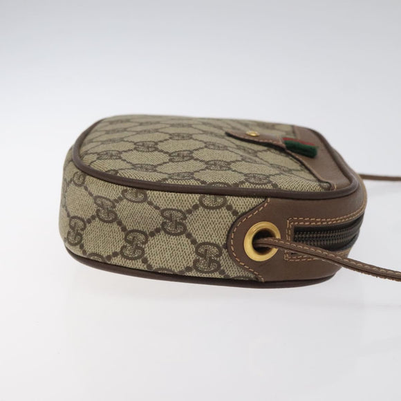 GUCCI GG Supreme Web Sherry Line Shoulder Bag PVC Beige 007 754 6112 Auth 126091