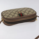 GUCCI GG Supreme Web Sherry Line Shoulder Bag PVC Beige 007 754 6112 Auth 126091-6