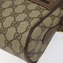 GUCCI GG Supreme Web Sherry Line Shoulder Bag PVC Beige Gold Auth 126092-9