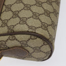 GUCCI GG Supreme Web Sherry Line Shoulder Bag PVC Beige Gold Auth 126092-14