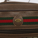 GUCCI GG Supreme Web Sherry Line Shoulder Bag PVC Beige Gold Auth 126092-17