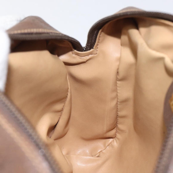 GUCCI GG Supreme Web Sherry Line Shoulder Bag PVC Beige Gold Auth 126092