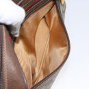 GUCCI GG Supreme Web Sherry Line Shoulder Bag PVC Beige Gold Auth 126092-11