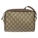 GUCCI GG Supreme Web Sherry Line Shoulder Bag PVC Beige Gold Auth 126092-2