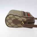 GUCCI GG Supreme Web Sherry Line Shoulder Bag PVC Beige Gold Auth 126092-3