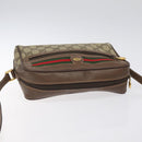 GUCCI GG Supreme Web Sherry Line Shoulder Bag PVC Beige Gold Auth 126092-6