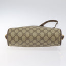 GUCCI GG Supreme Web Sherry Line Shoulder Bag PVC Beige Gold Auth 126092-5