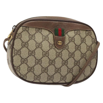GUCCI GG Supreme Web Sherry Line Shoulder Bag PVC Beige 007 754 6112 Auth 126094
