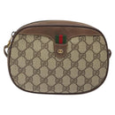 GUCCI GG Supreme Web Sherry Line Shoulder Bag PVC Beige 007 754 6112 Auth 126094-13
