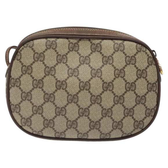 GUCCI GG Supreme Web Sherry Line Shoulder Bag PVC Beige 007 754 6112 Auth 126094