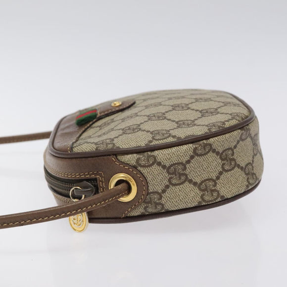 GUCCI GG Supreme Web Sherry Line Shoulder Bag PVC Beige 007 754 6112 Auth 126094