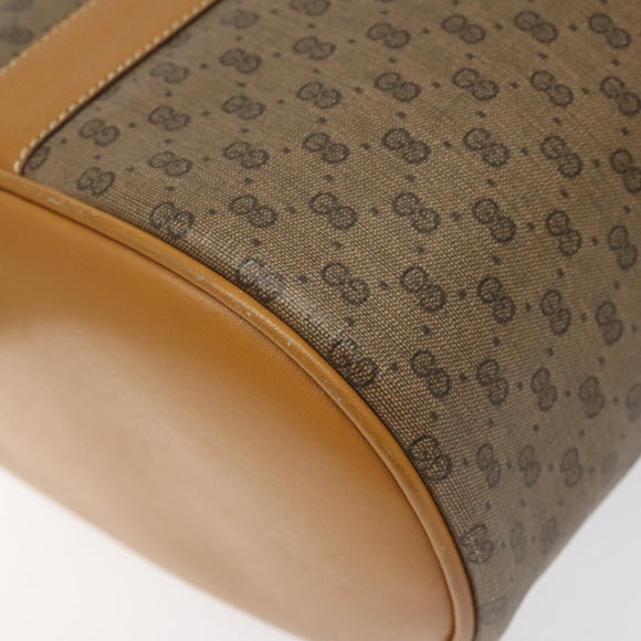 GUCCI Micro GG Supreme Shoulder Bag PVC Beige Gold Auth 126100