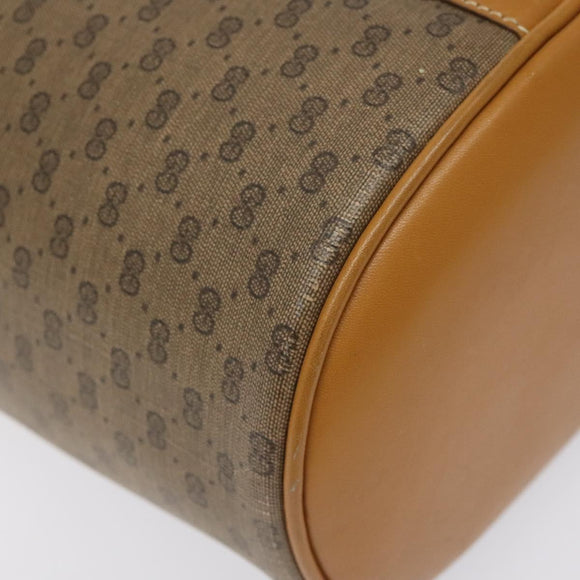 GUCCI Micro GG Supreme Shoulder Bag PVC Beige Gold Auth 126100