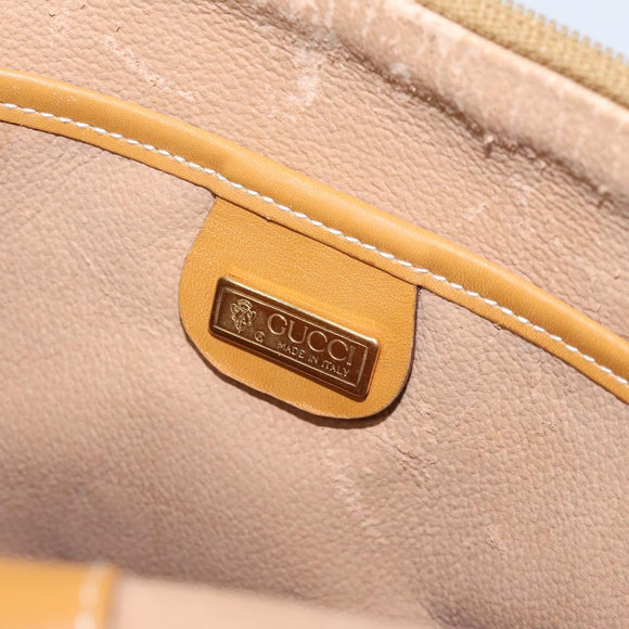 GUCCI Micro GG Supreme Shoulder Bag PVC Beige Gold Auth 126100