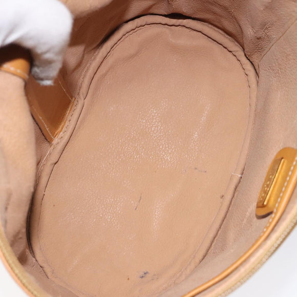 GUCCI Micro GG Supreme Shoulder Bag PVC Beige Gold Auth 126100