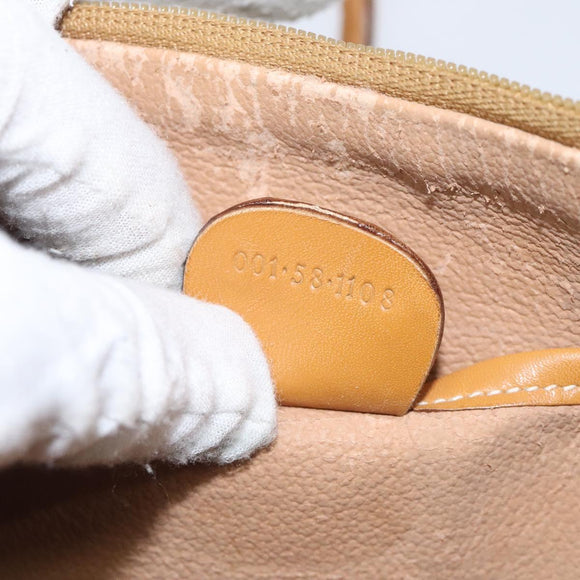 GUCCI Micro GG Supreme Shoulder Bag PVC Beige Gold Auth 126100