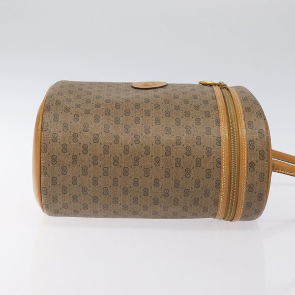 GUCCI Micro GG Supreme Shoulder Bag PVC Beige Gold Auth 126100