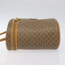 GUCCI Micro GG Supreme Shoulder Bag PVC Beige Gold Auth 126100-4