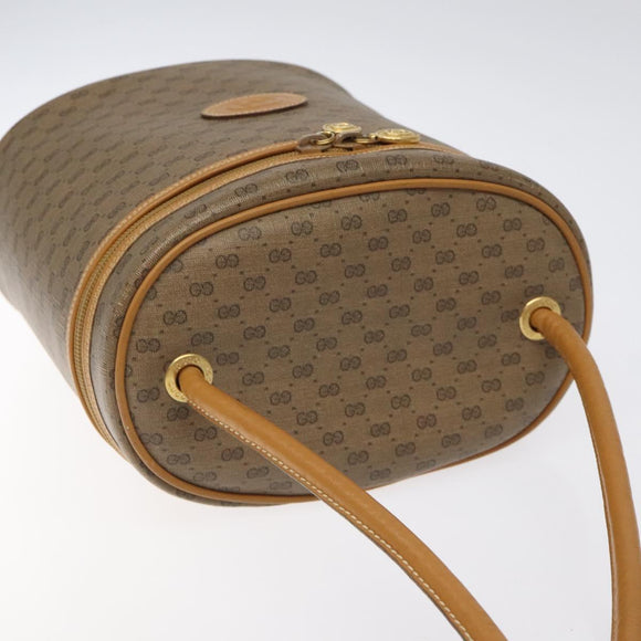 GUCCI Micro GG Supreme Shoulder Bag PVC Beige Gold Auth 126100