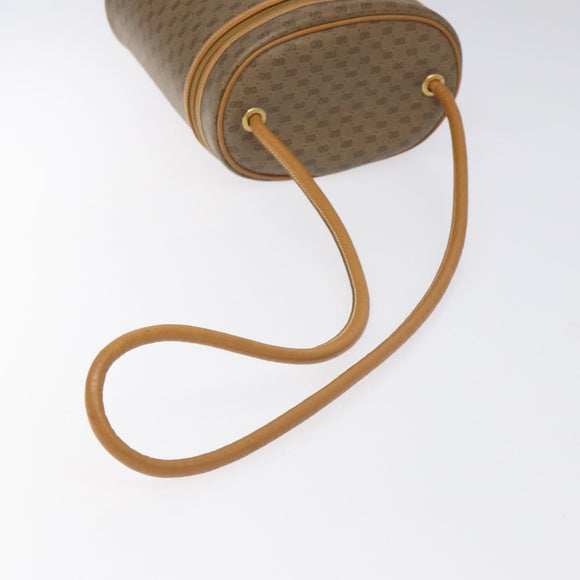 GUCCI Micro GG Supreme Shoulder Bag PVC Beige Gold Auth 126100