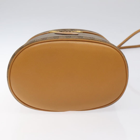 GUCCI Micro GG Supreme Shoulder Bag PVC Beige Gold Auth 126100