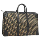 Christian Dior Trotter Canvas Hand Bag Navy Gold Auth 126103-1