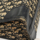 Christian Dior Trotter Canvas Hand Bag Navy Gold Auth 126103-8