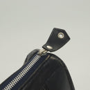 Christian Dior Trotter Canvas Hand Bag Navy Gold Auth 126103-9