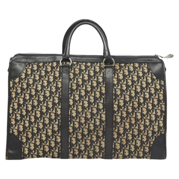 Christian Dior Trotter Canvas Hand Bag Navy Gold Auth 126103 - 0