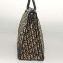 Christian Dior Trotter Canvas Hand Bag Navy Gold Auth 126103-3