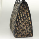 Christian Dior Trotter Canvas Hand Bag Navy Gold Auth 126103-4