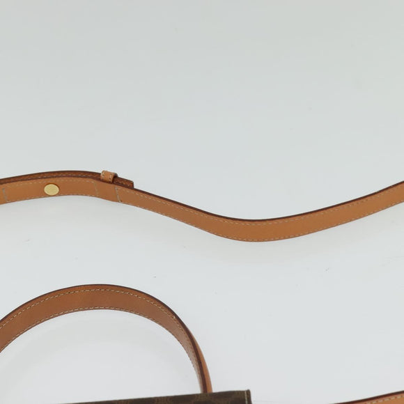 CELINE Macadam Canvas Hand Bag PVC Leather 2way Brown Gold Auth 126107