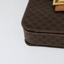 CELINE Macadam Canvas Hand Bag PVC Leather 2way Brown Gold Auth 126107-15