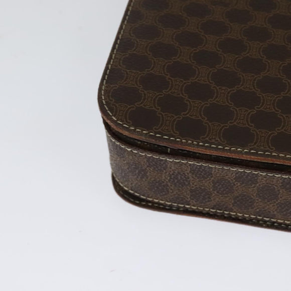 CELINE Macadam Canvas Hand Bag PVC Leather 2way Brown Gold Auth 126107