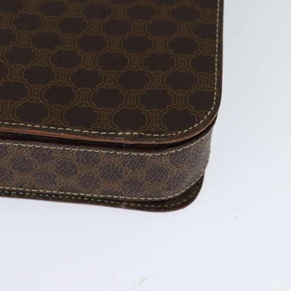 CELINE Macadam Canvas Hand Bag PVC Leather 2way Brown Gold Auth 126107
