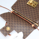 CELINE Macadam Canvas Hand Bag PVC Leather 2way Brown Gold Auth 126107-10