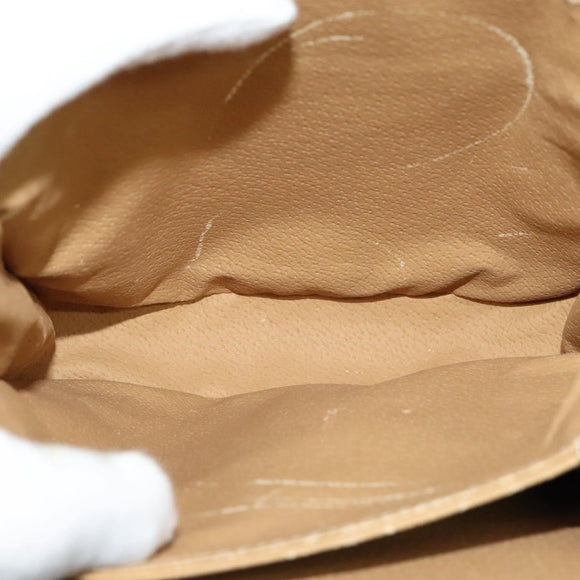 CELINE Macadam Canvas Hand Bag PVC Leather 2way Brown Gold Auth 126107