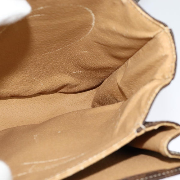 CELINE Macadam Canvas Hand Bag PVC Leather 2way Brown Gold Auth 126107